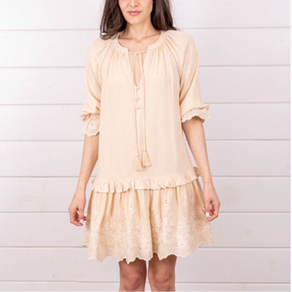 LOVESTITCH BOHO BABYDOLL DRESS L NWT‎